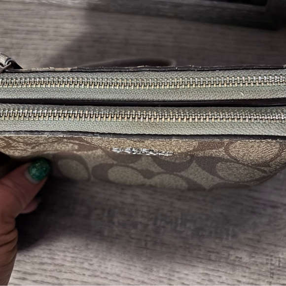 Coach Tan and Brown Signature Wristlet - Picture 2 of 4